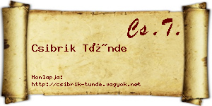 Csibrik Tünde névjegykártya
