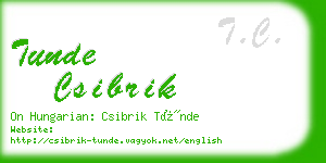 tunde csibrik business card
